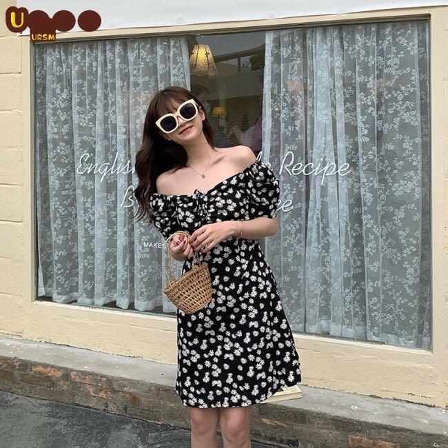 Black and shop white daisy dress