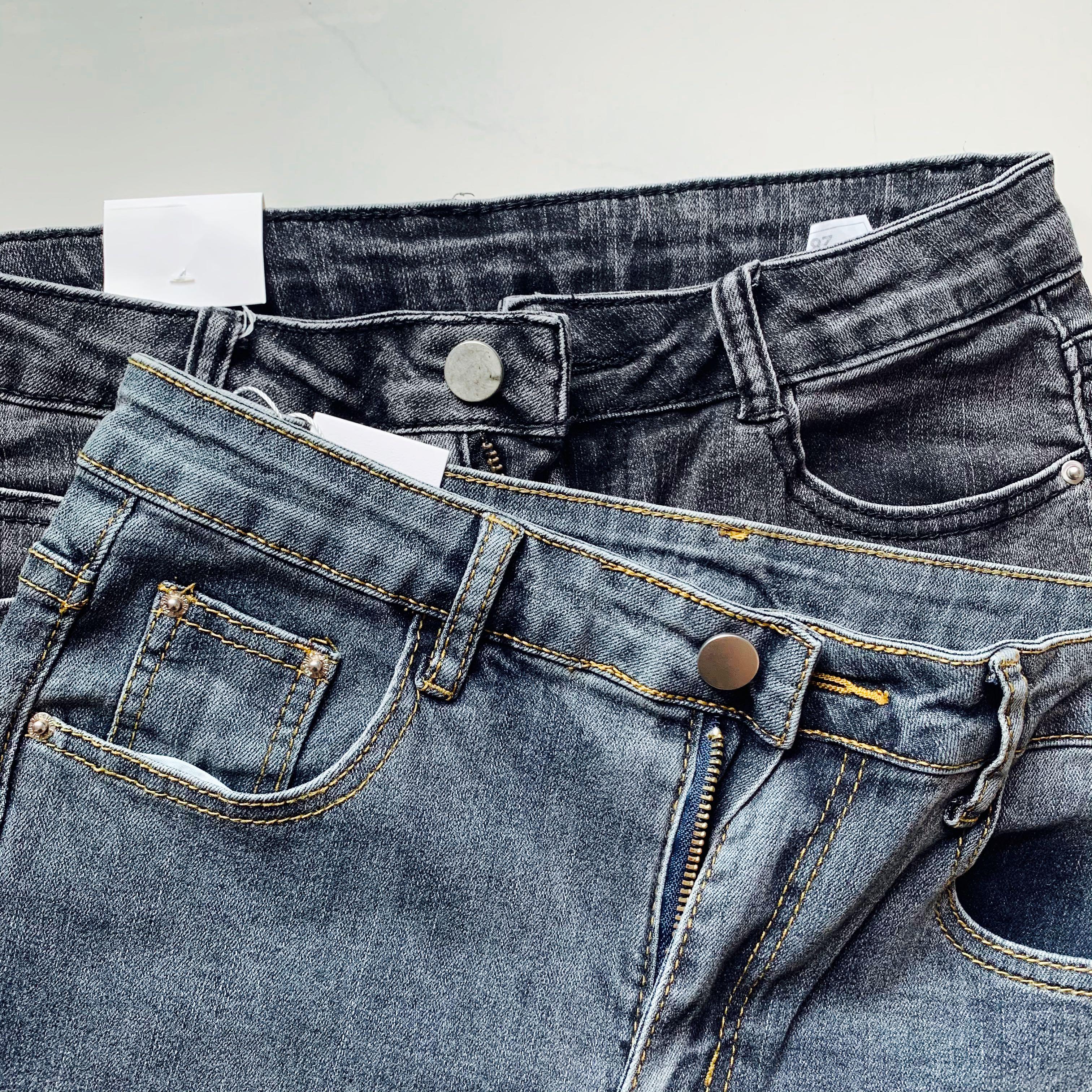 bnwt ash blue denim straight cut high 