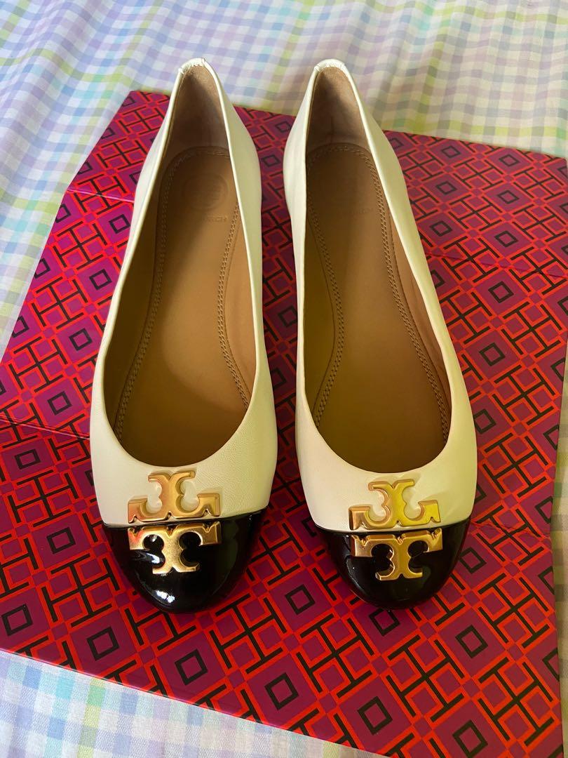 Brand New Tory Burch Everly Ballet Flats Black and White