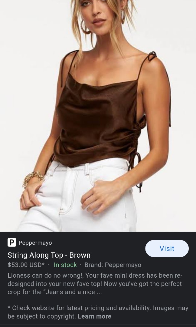 Brown satin top
