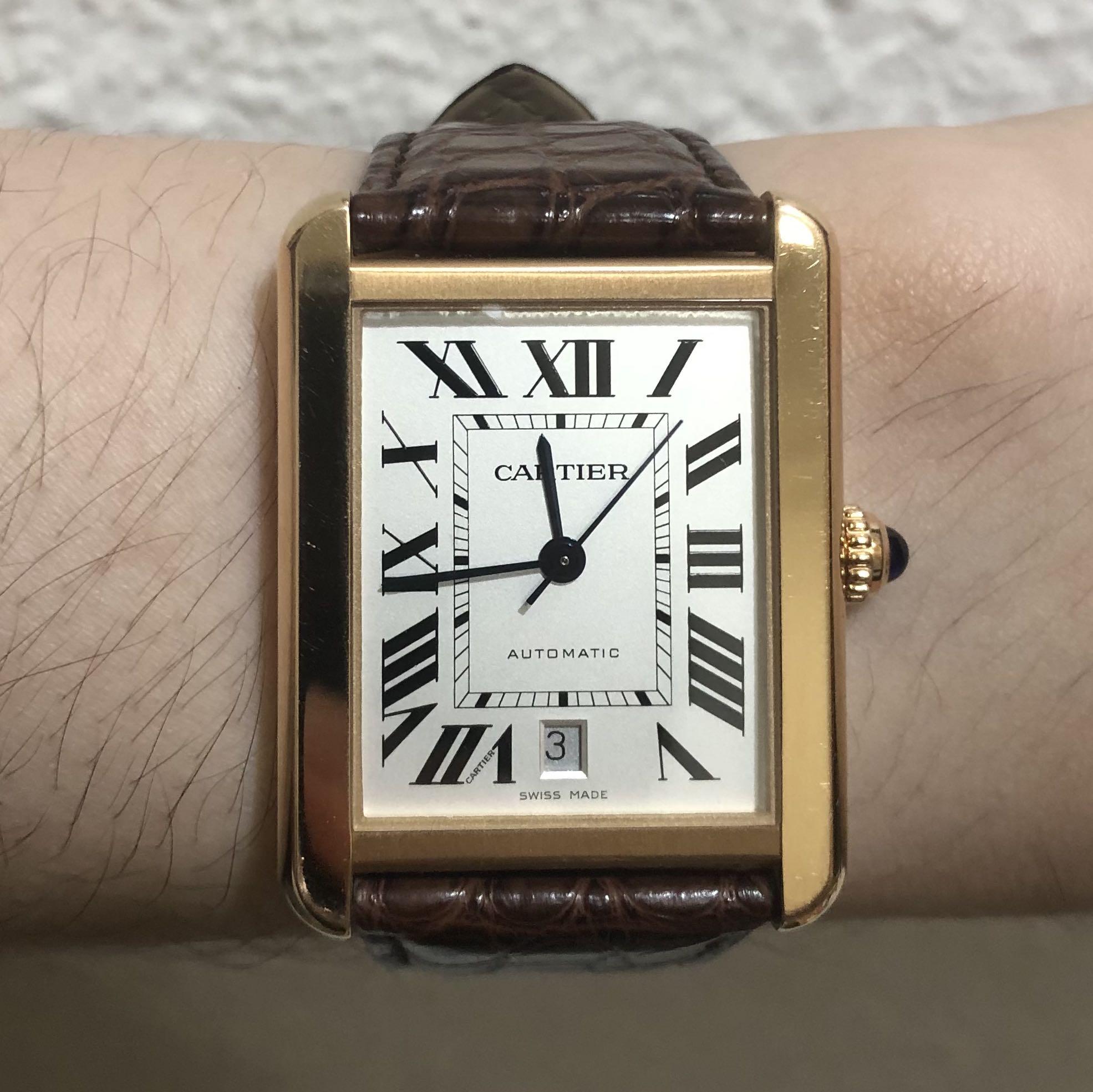 Cartier Tank Solo XL rose gold watch 