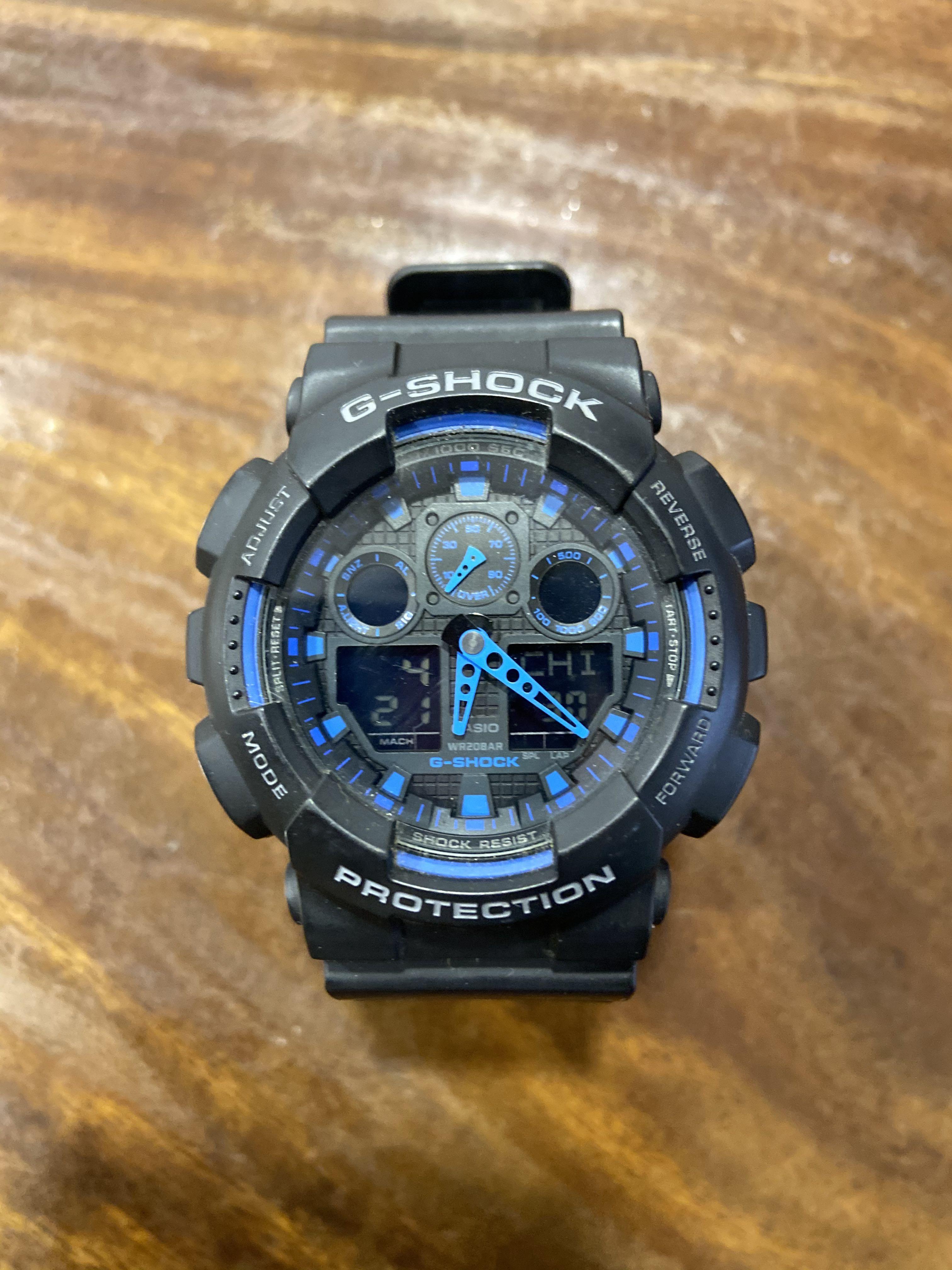 Casio G Shock Extra Large Series Black Blue Men S Fashion Watches On Carousell