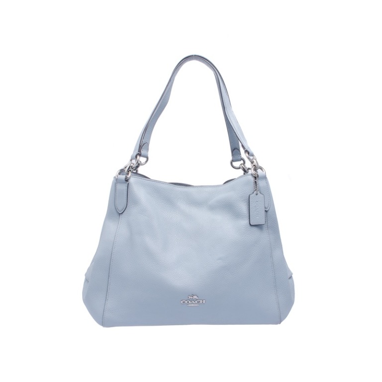 COACH Hallie Pale Blue Shoulder Bag, Luxury, Bags & Wallets on Carousell