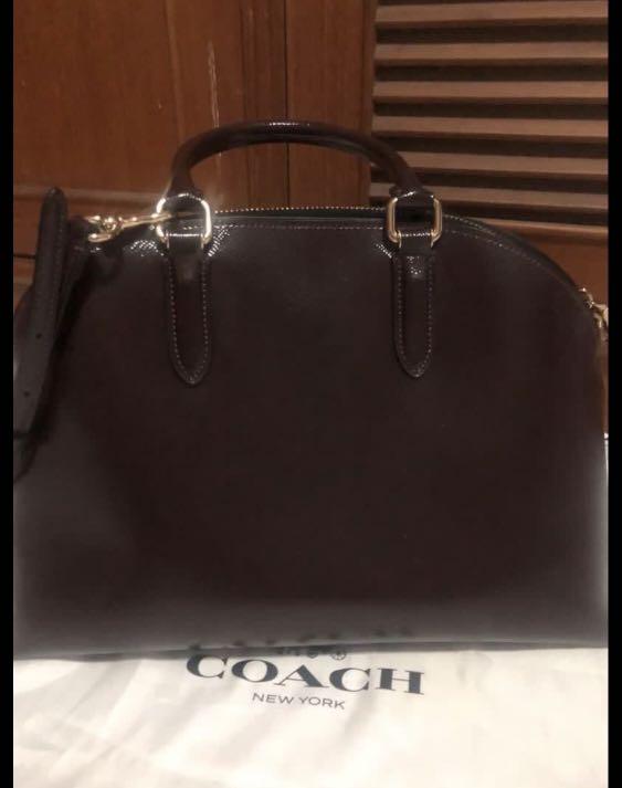 Coach Quinn Satchel Oxblood Medium Barang Mewah Tas Dompet di