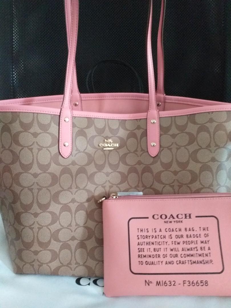 Coach Reversible women's handbag (Pink/light brown)