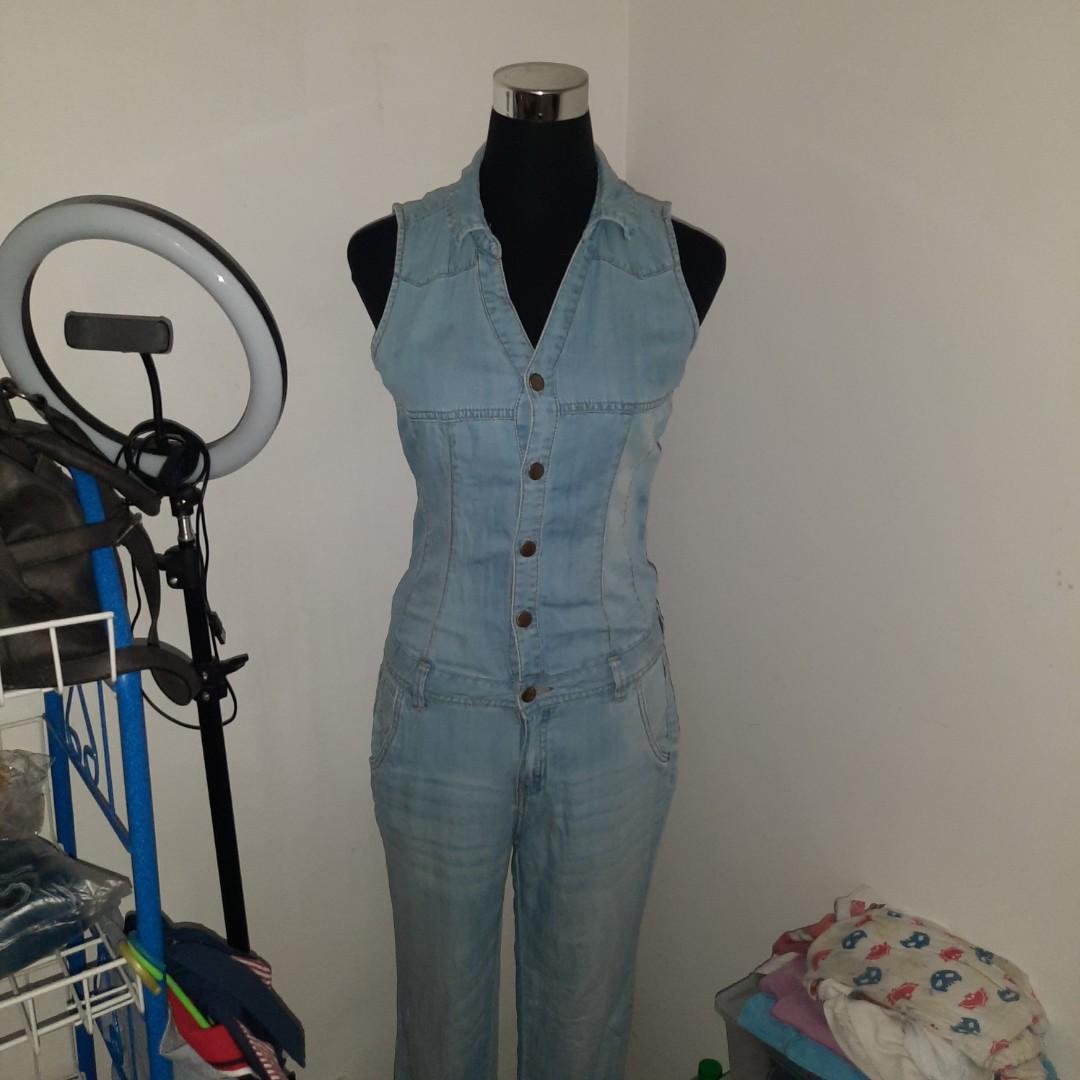 denim jumpsuit women's clothing