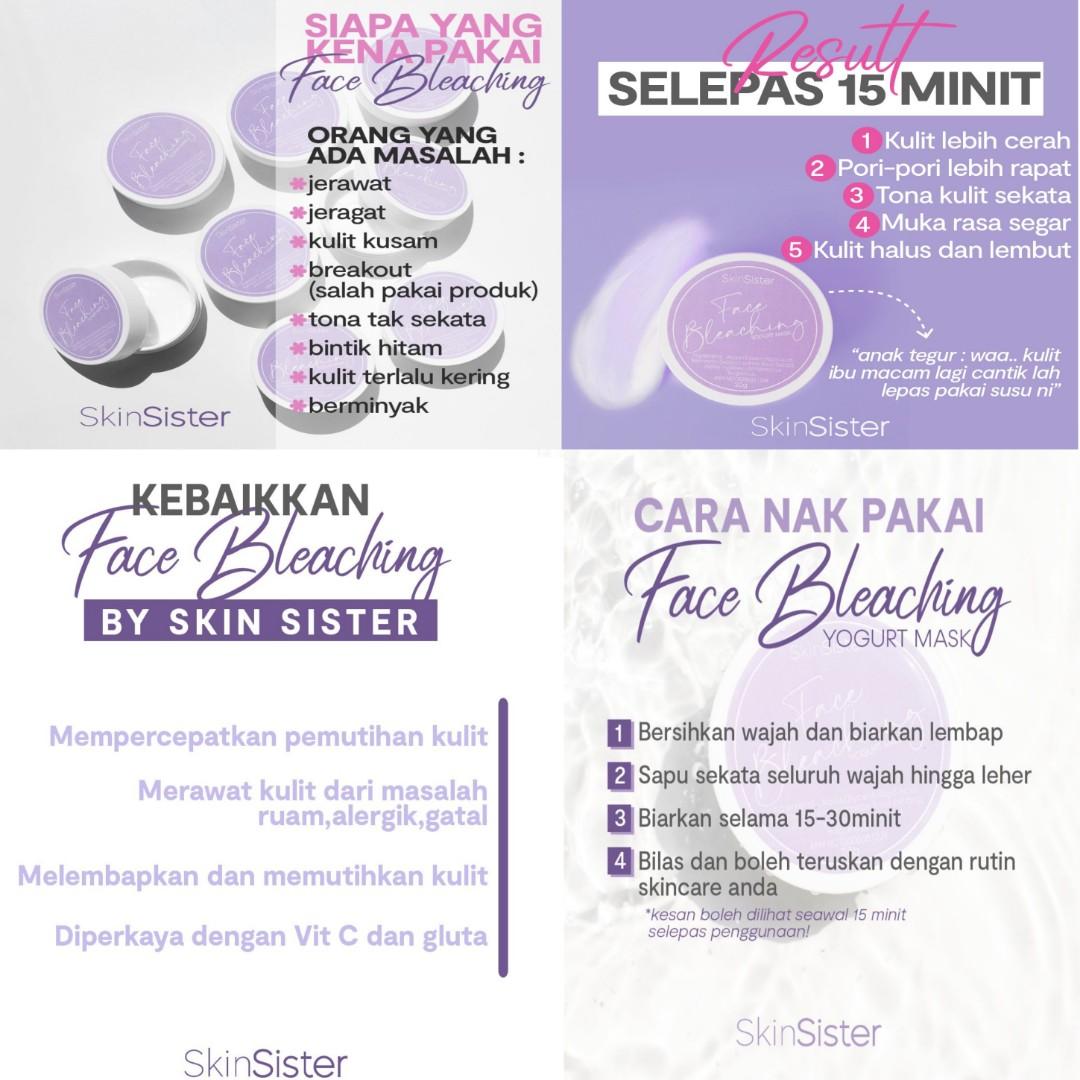 Face Bleaching Yogurt Mask By Skin Sister Health Beauty Skin Bath Body On Carousell