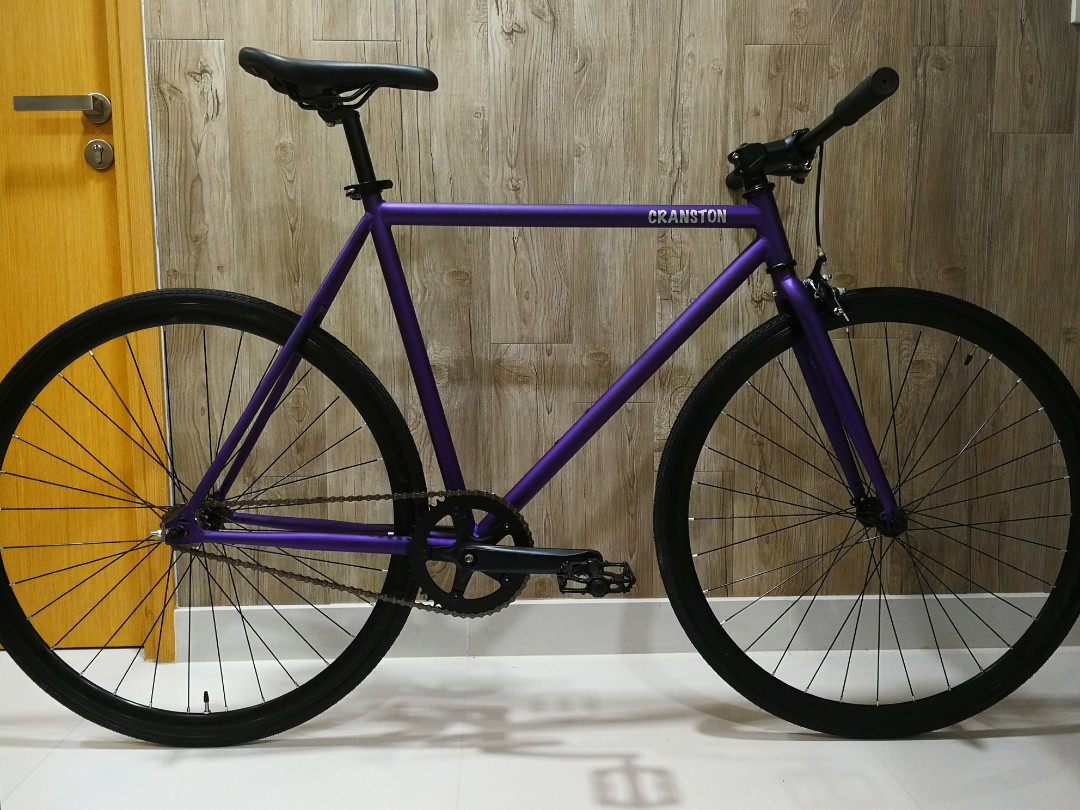 purple fixie bike