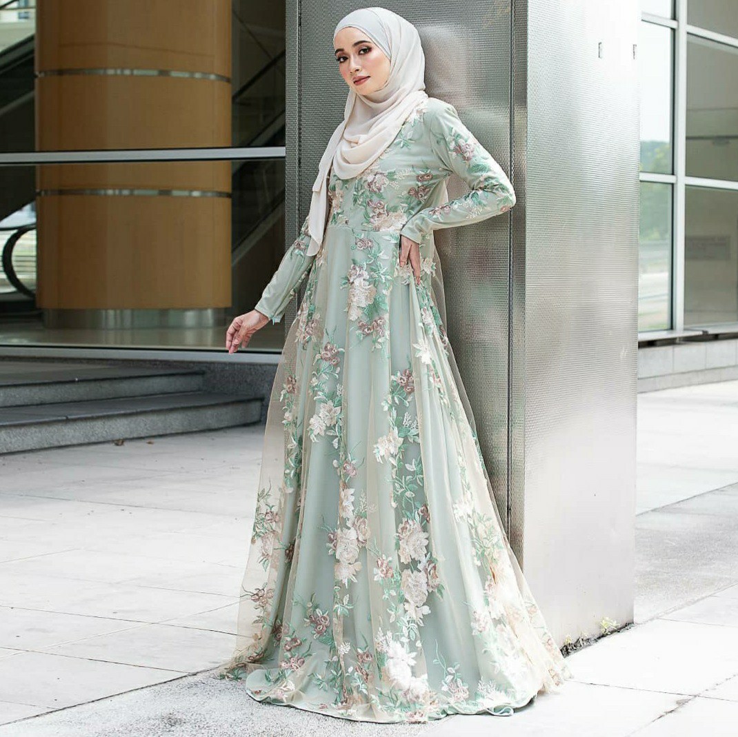 Jubah dress shop lace muslimah