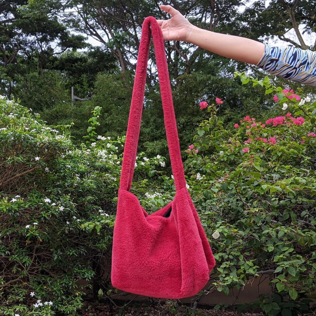 Red hotsell fluffy bag