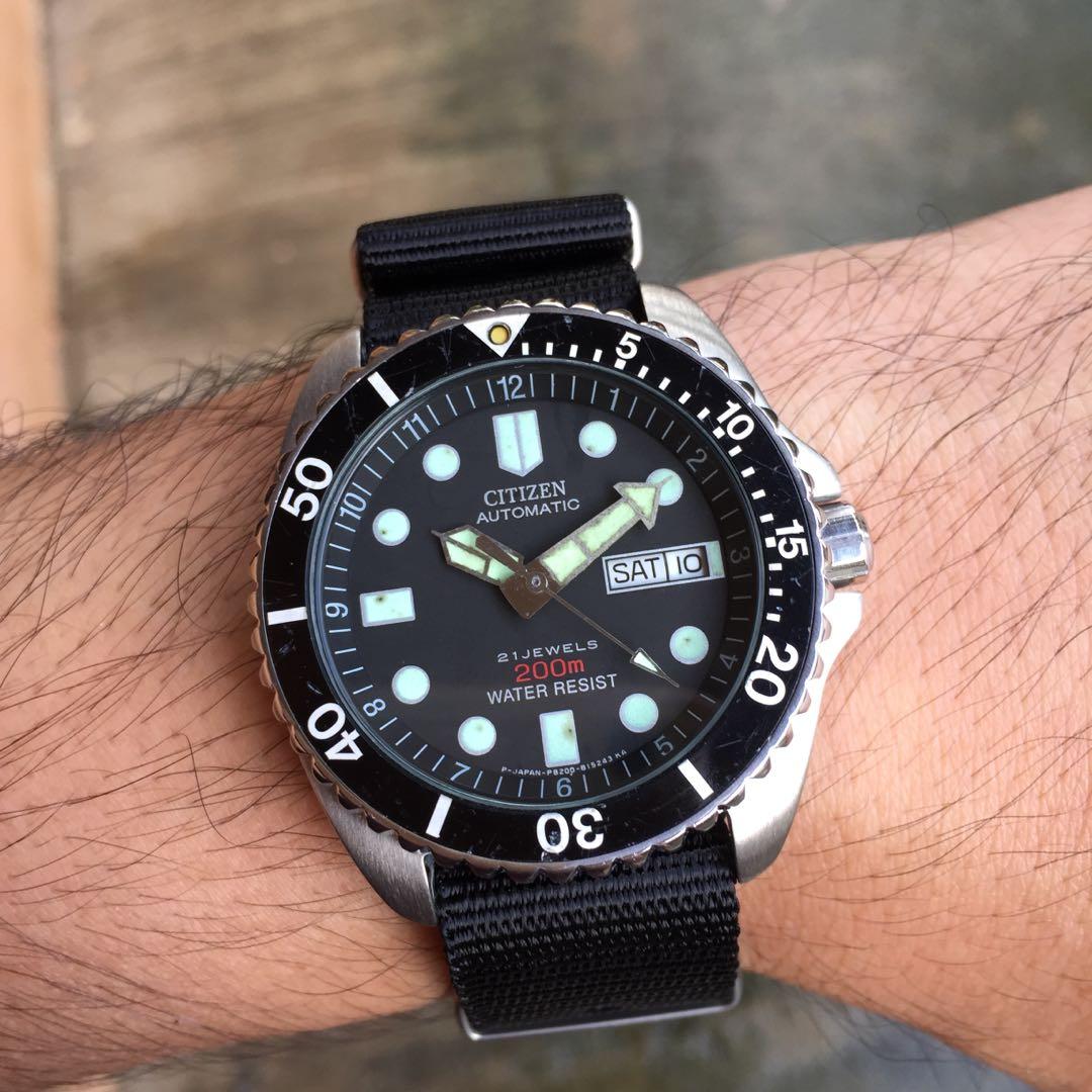 For Sale! 1990's Citizen Diver Automatic 200m 21 Jewels 4-824164, Men's  Fashion, Watches \u0026 Accessories, Watches on Carousell
