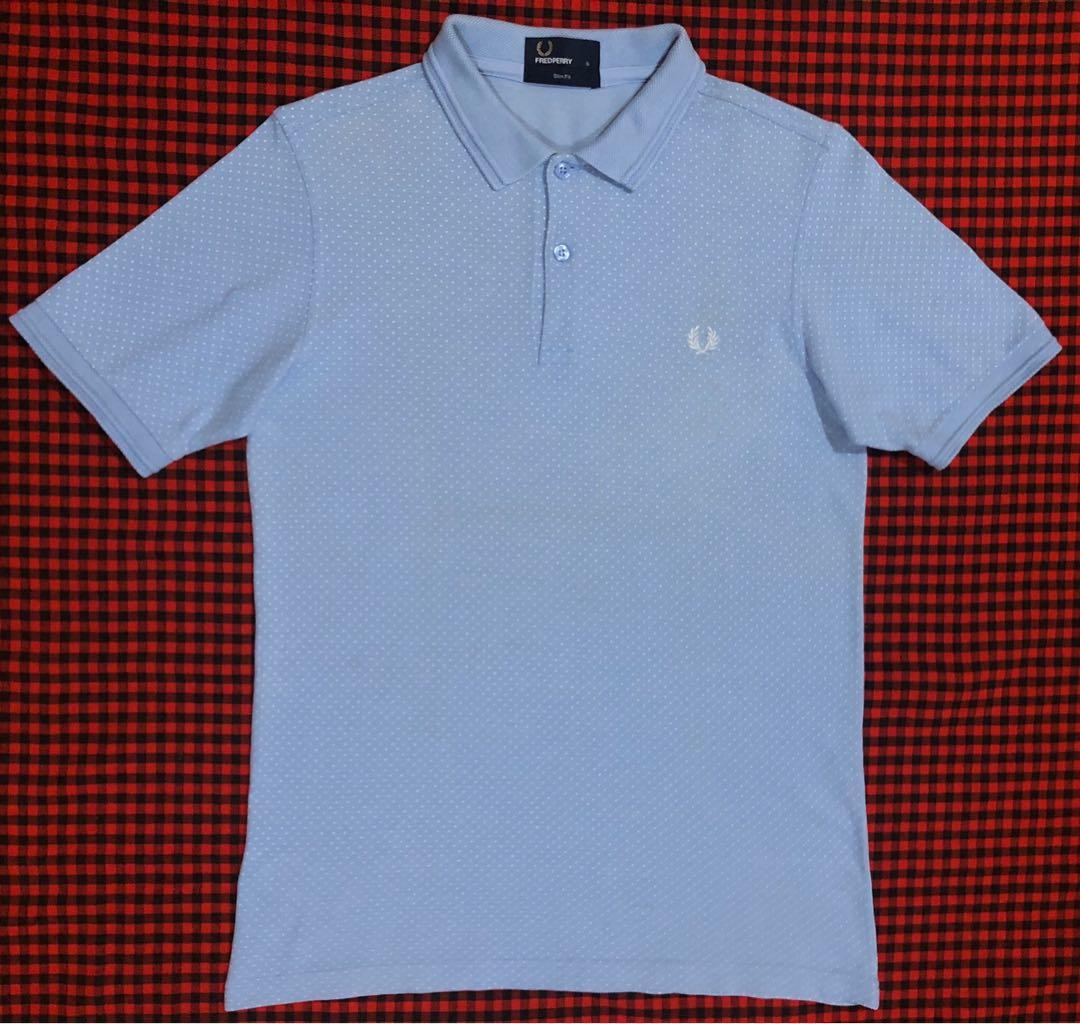 Fred Perry Light Blue Poloshirt Sz Small Men s Fashion Tops