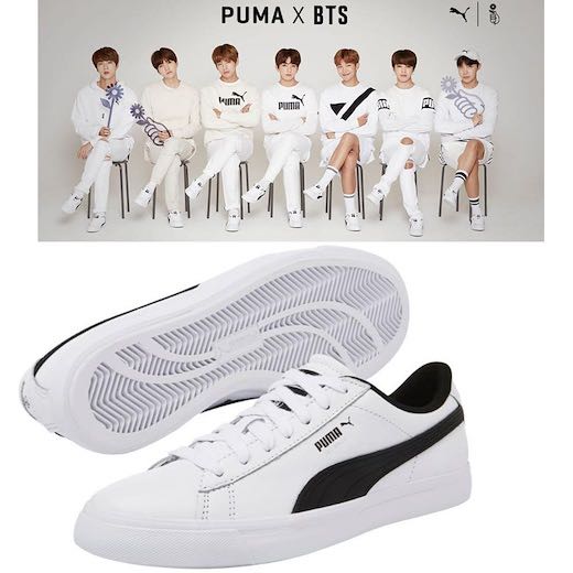 bts x puma white courtstar shoes 