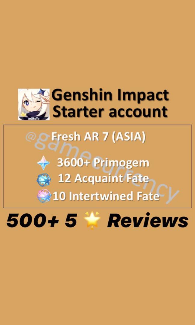 Genshin Impact Ar7 Fresh For Reroll Toys Games Video Gaming In Game Products On Carousell