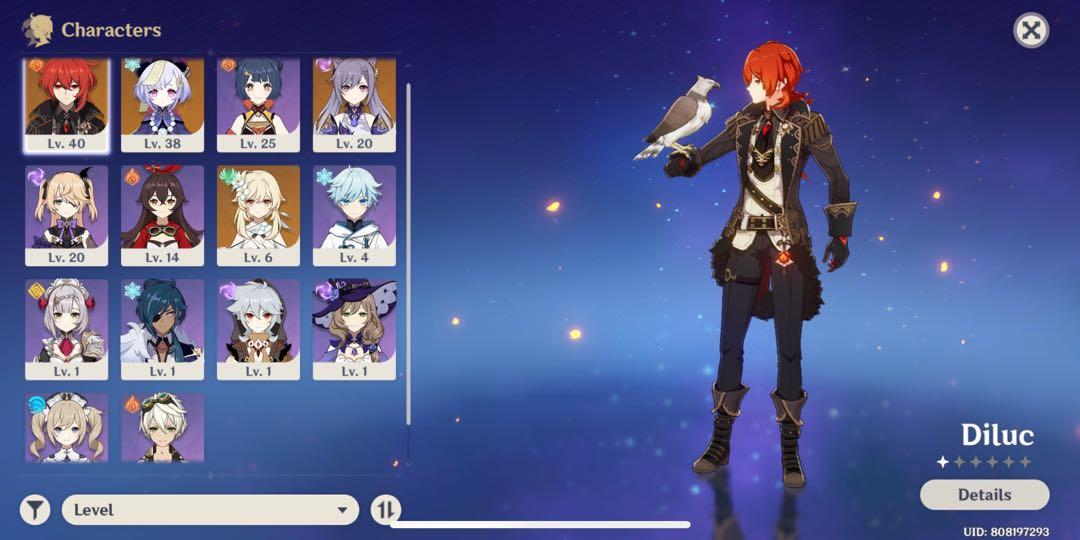 Genshin Impact Diluc Qiqi And Keqing Account Toys Games Video Gaming Video Games On Carousell