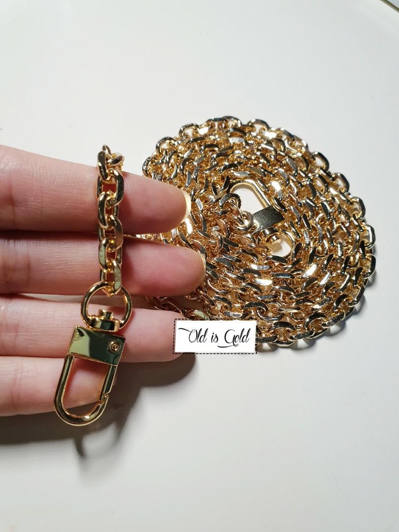 Oval linked gold chain for your bag (Chanel, LV), Luxury, Accessories on  Carousell