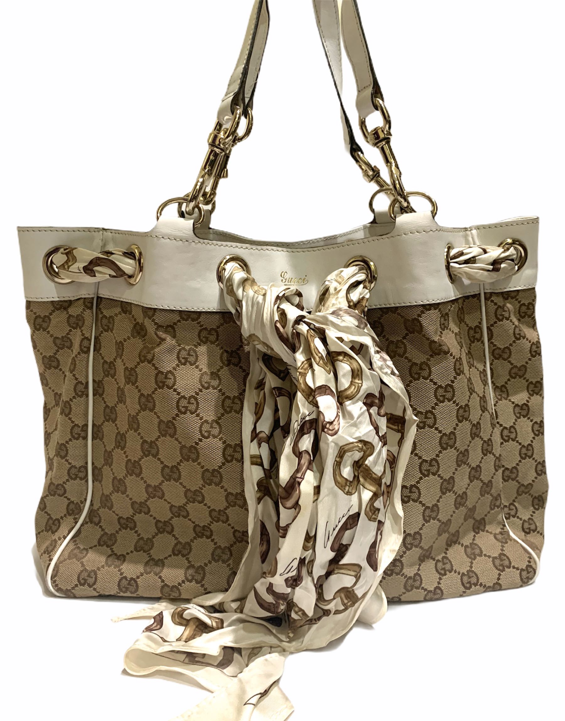 Gucci positano scarf tote outlet bag
