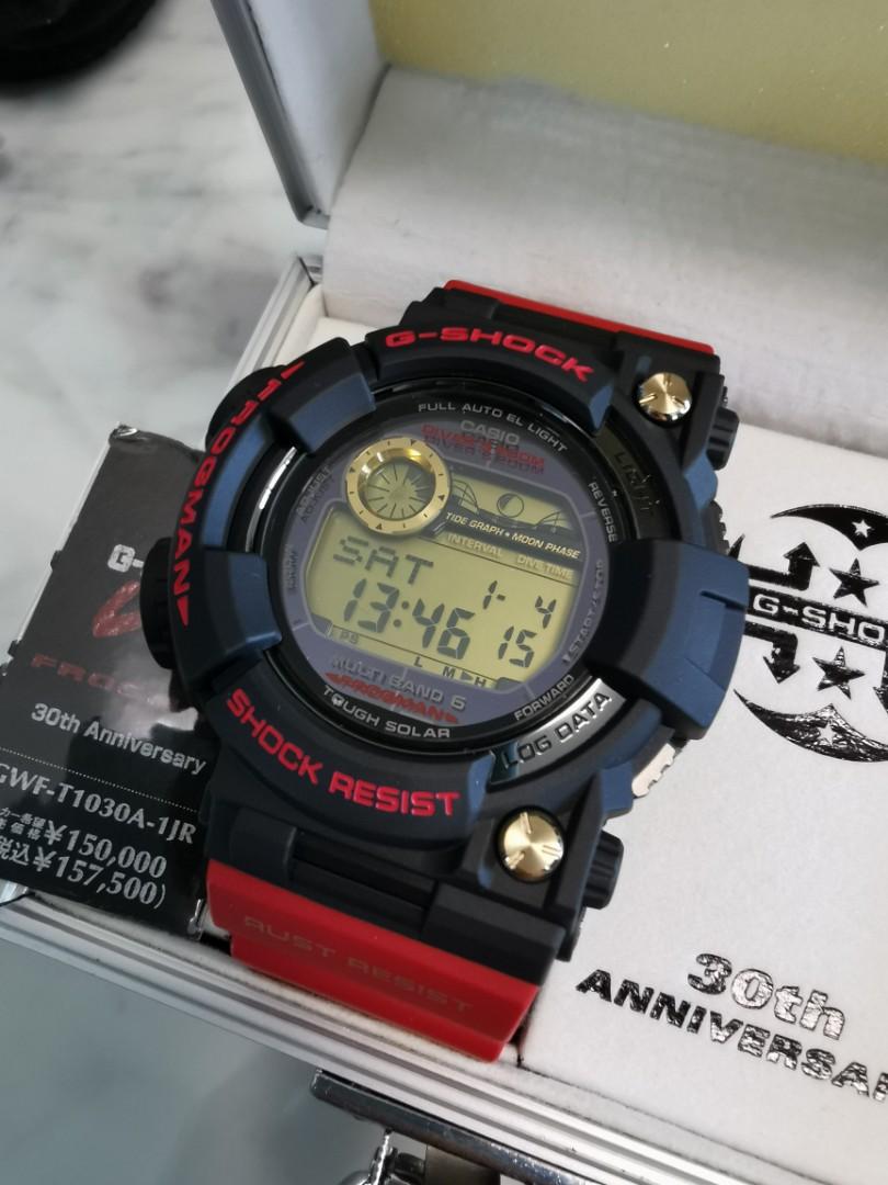 g-shock gwf-t1030a-1jr鈦合金蛙人, 名牌, 手錶- Carousell