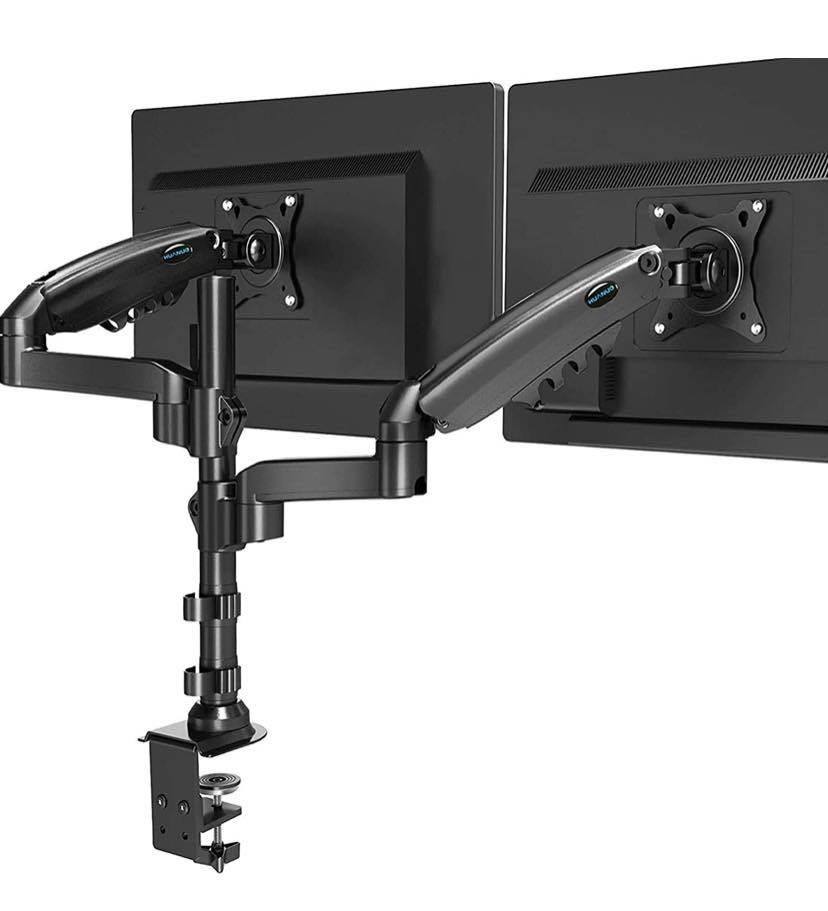Huanuo Dual Monitor Stand - Height Adjustable Gas Spring Double Arm Monitor  Mount Desk Stand Fit Two 17 to 32 inch Screens with Clamp, Grommet Mounting  Base, Each Arm Hold up to 19.8lbs - HNDS8, Computers & Tech, Parts &  Accessories, Monitor