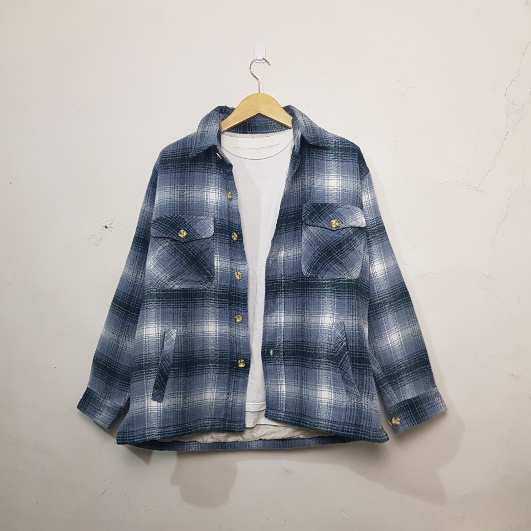 HUNTER vintage flannel jacket, Fesyen 