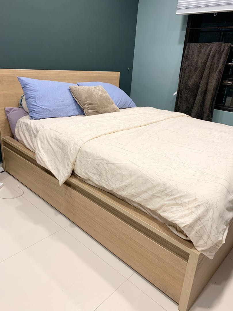 Ikea Malm storage bed frame, Furniture & Home Living, Furniture, Bed