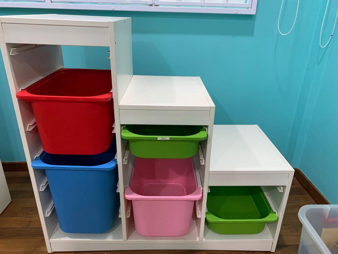 IKEA shelves with plastic drawers, Furniture & Home Living, Furniture, Shelves, & Racks