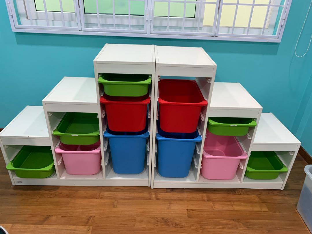 IKEA shelves with plastic drawers, Furniture & Home Living, Furniture