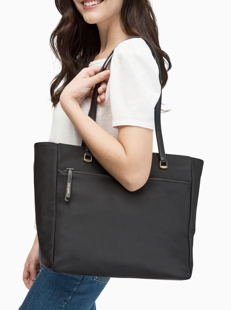 Kate Spade Jae Large Tote Handbag Shoulder Bag Black Garden Vine
