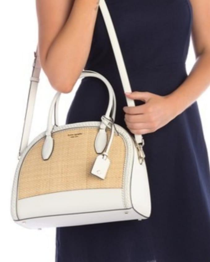 Kate spade reiley straw large shop dome satchel