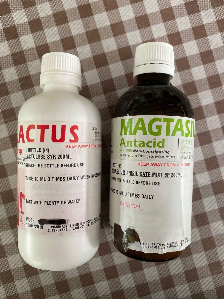 Lactulose syrup and magtasil antacid, Health & Nutrition, Assistive