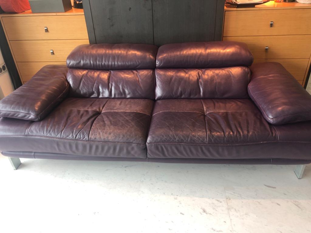 Leather 3 seater Nick Scali sofa Furniture Home Living Furniture Sofas on Carousell