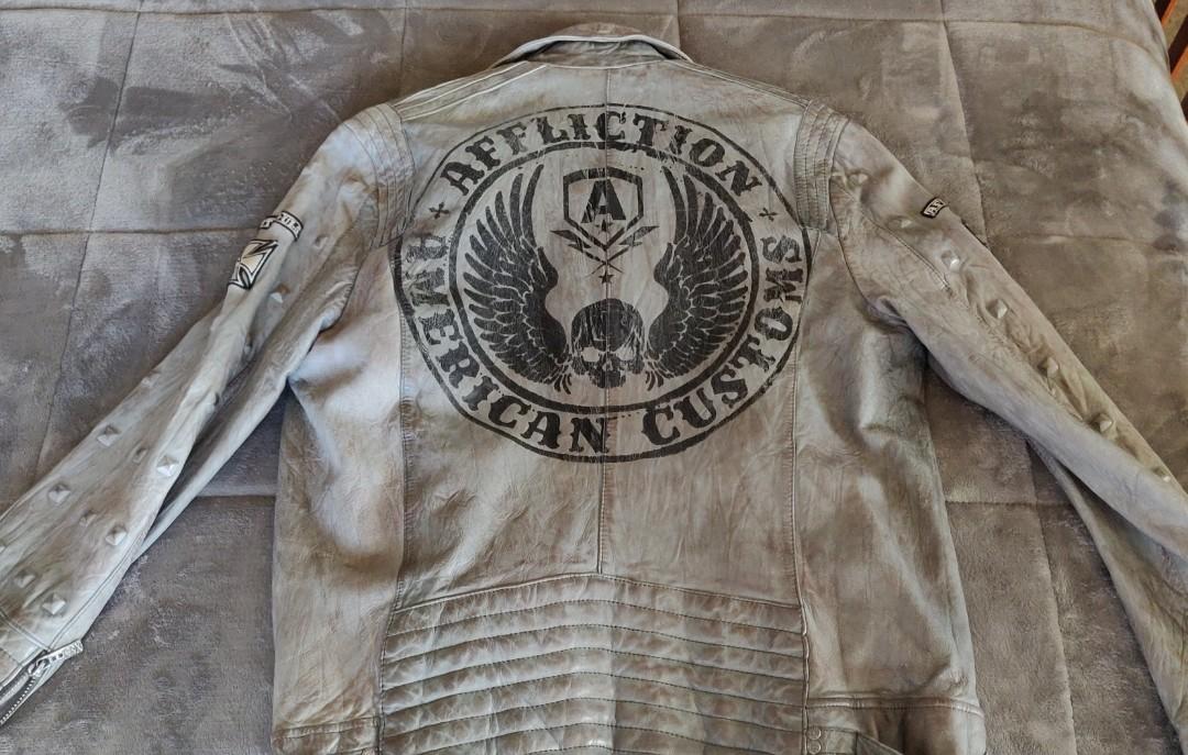 Affliction black premium store limited edition leather jacket