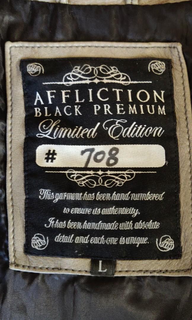 Limited edition Affliction Leather Jacket American Custom gray