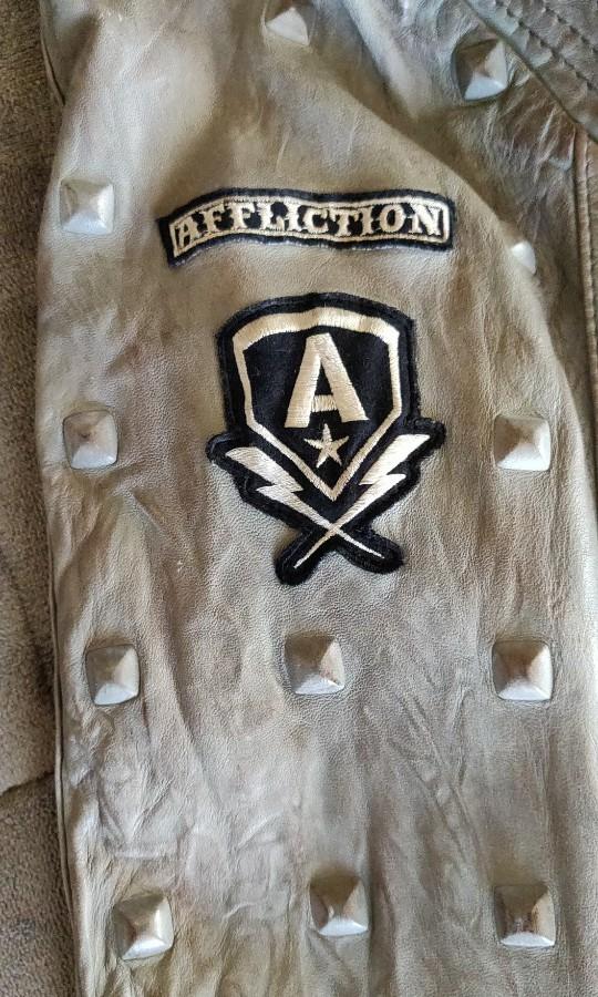 Affliction american clearance customs leather jacket