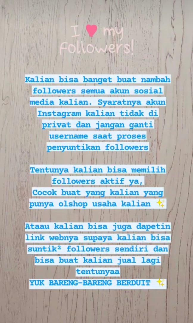 LINK JUAL BELI FOLLOWERS, Jasa, Lainnya di Carousell