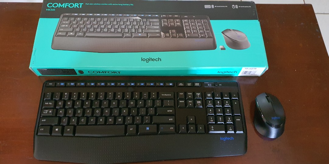 Logitech Comfort Mk345 Wireless Full Size Keyboard And Mouse Combo Electronics Computer Parts Accessories On Carousell