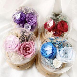 Luxury Preserved Flower Bluetooth Speaker Dome with Fairy Lights by Bonita Blossoms