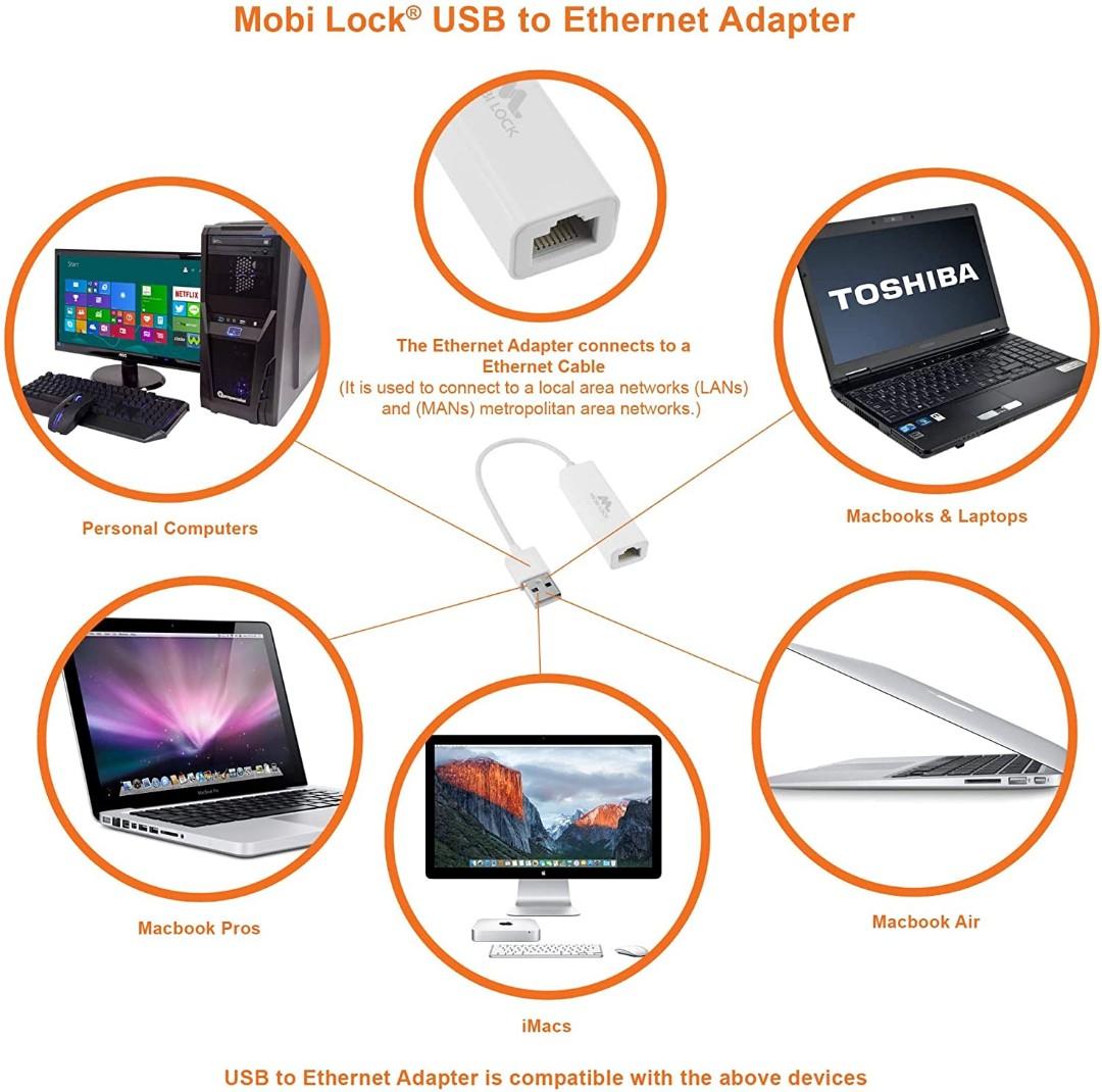 (M2262) Mobi Lock USB (LAN) Network Adapter Compatible for