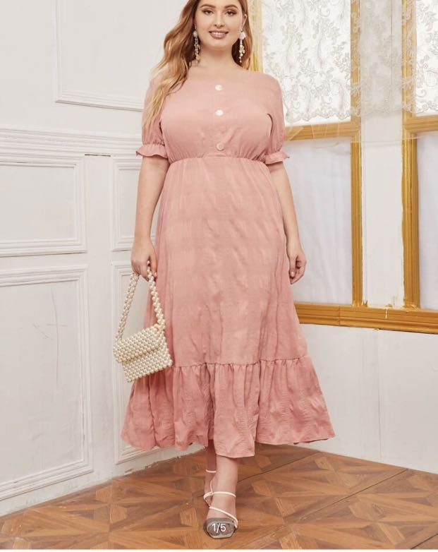 Baby pink plus size dress store