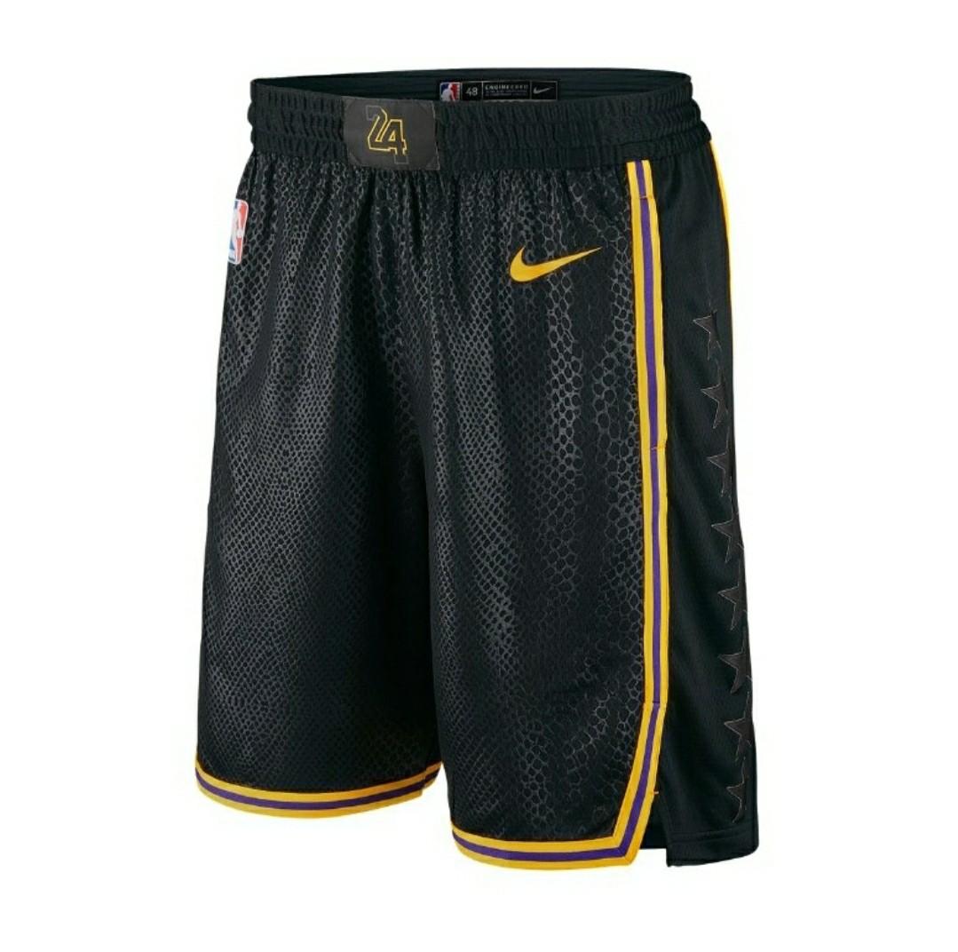 PO] NBA Lakers Black Mamba/Purple Jersey Shorts, Men's Fashion ...