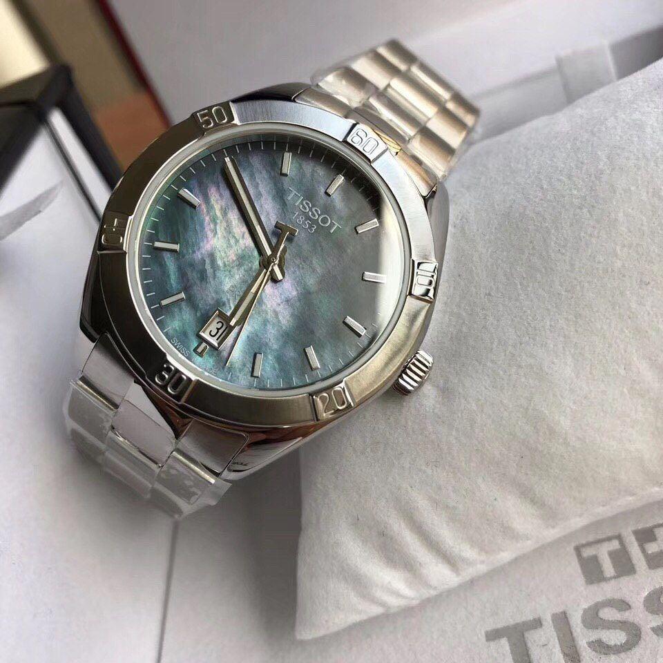Tissot black shop mother of pearl