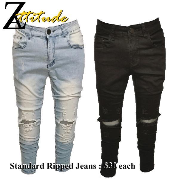 Ripped Jeans Men Jeans Ripped Denim Torn Jeans Men S Fashion Clothes Bottoms On Carousell