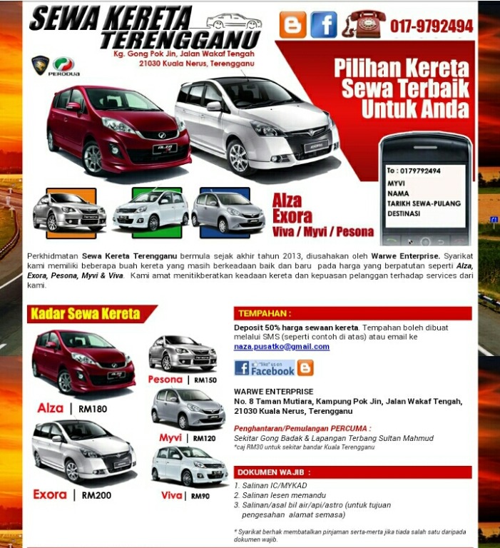 Sewa Kereta Kuala Terengganu Cars Vehicle Rentals On Carousell