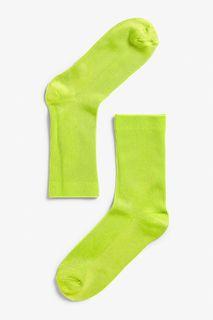 Monki Lime Green Sleek Ribbed Socks