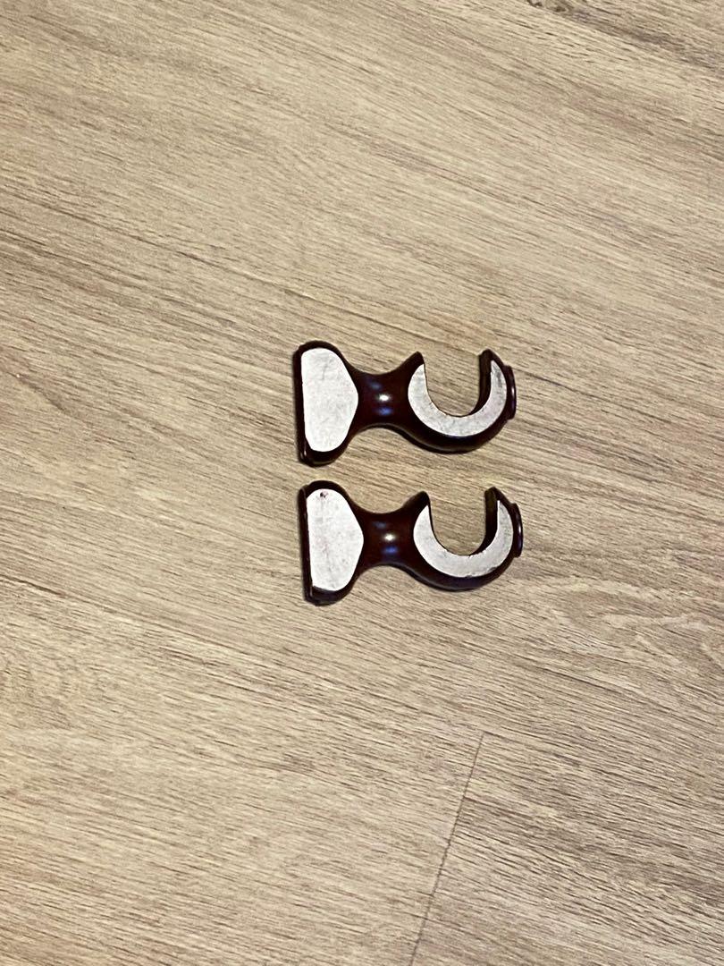 Spotlight curtain rod 200cm + mount brackets walnut colour, Furniture