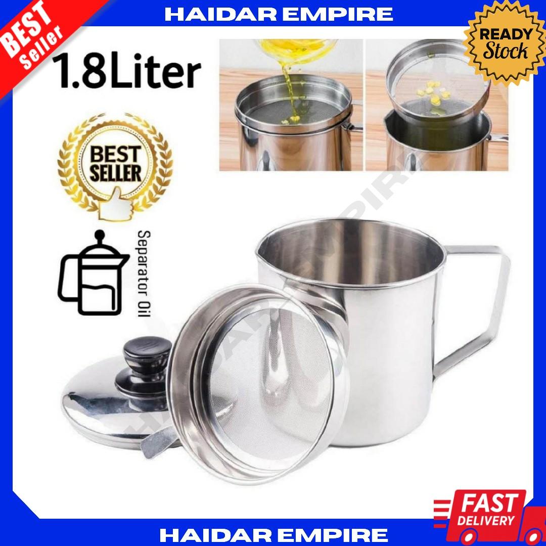 Stainless Steel Oil Pot With Filter Bekas Minyak Masak Kitchen Appliances On Carousell
