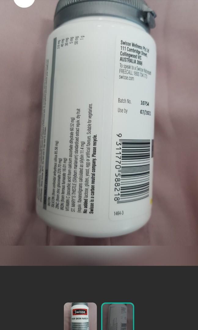 Swisse HSN 100 tablets, Health & Nutrition, Health Supplements