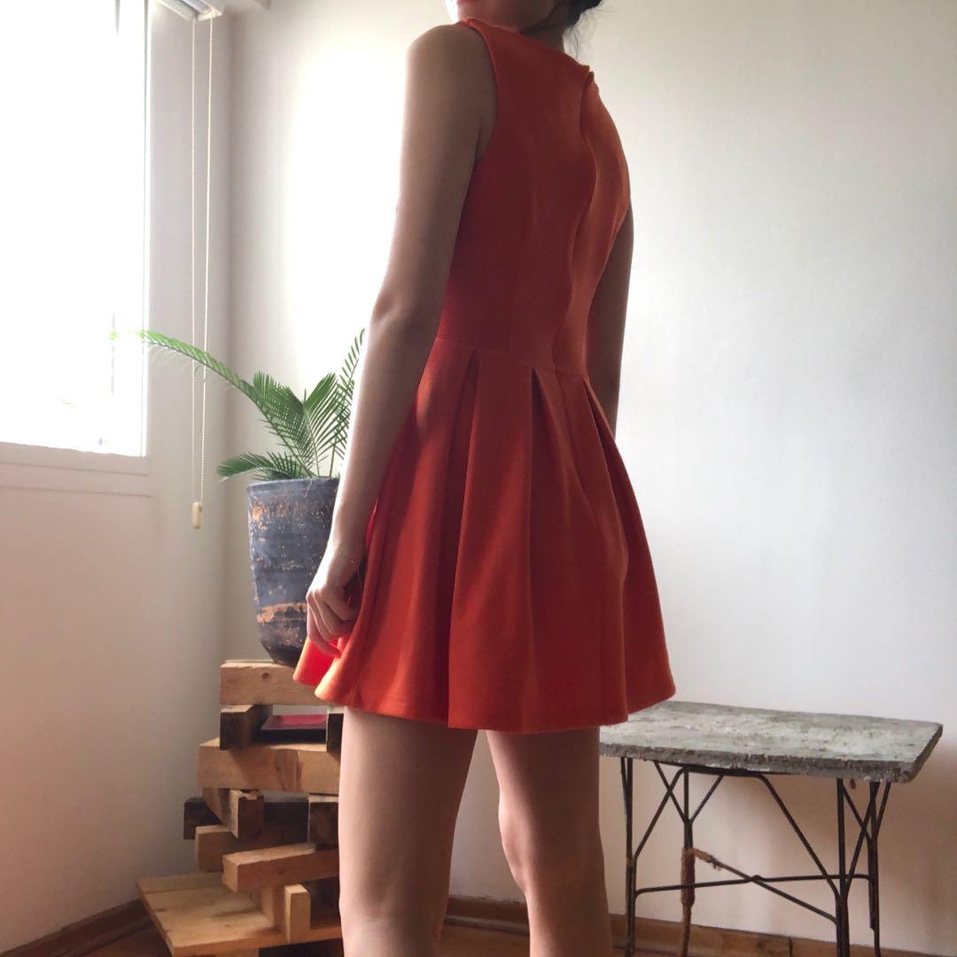 topshop red skater dress Topshop red skater mini dress with mesh, Only worn a