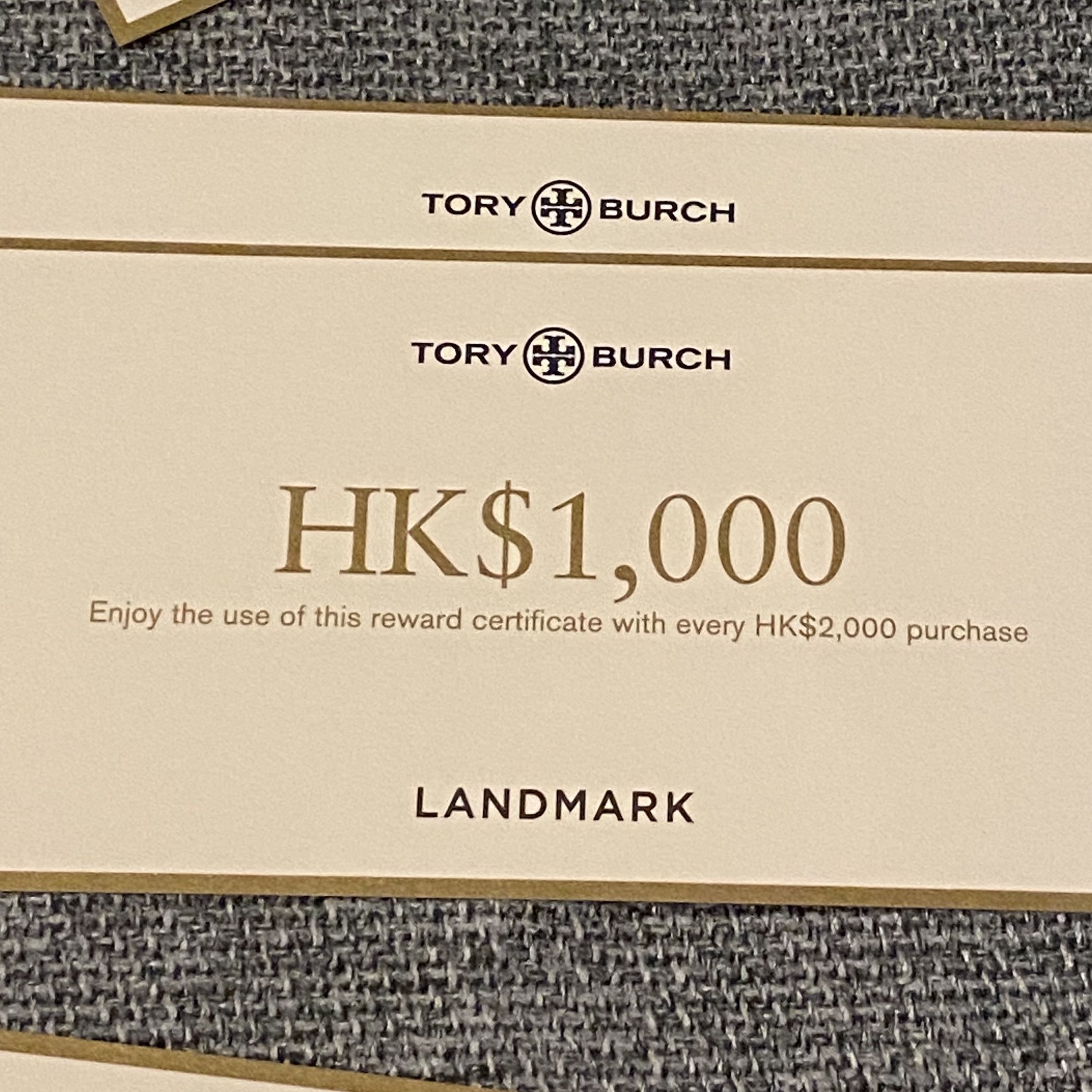 Tory Burch Landmark Coupon Voucher 現金卷 優惠卷, 門票＆禮券, 兌換券 Carousell