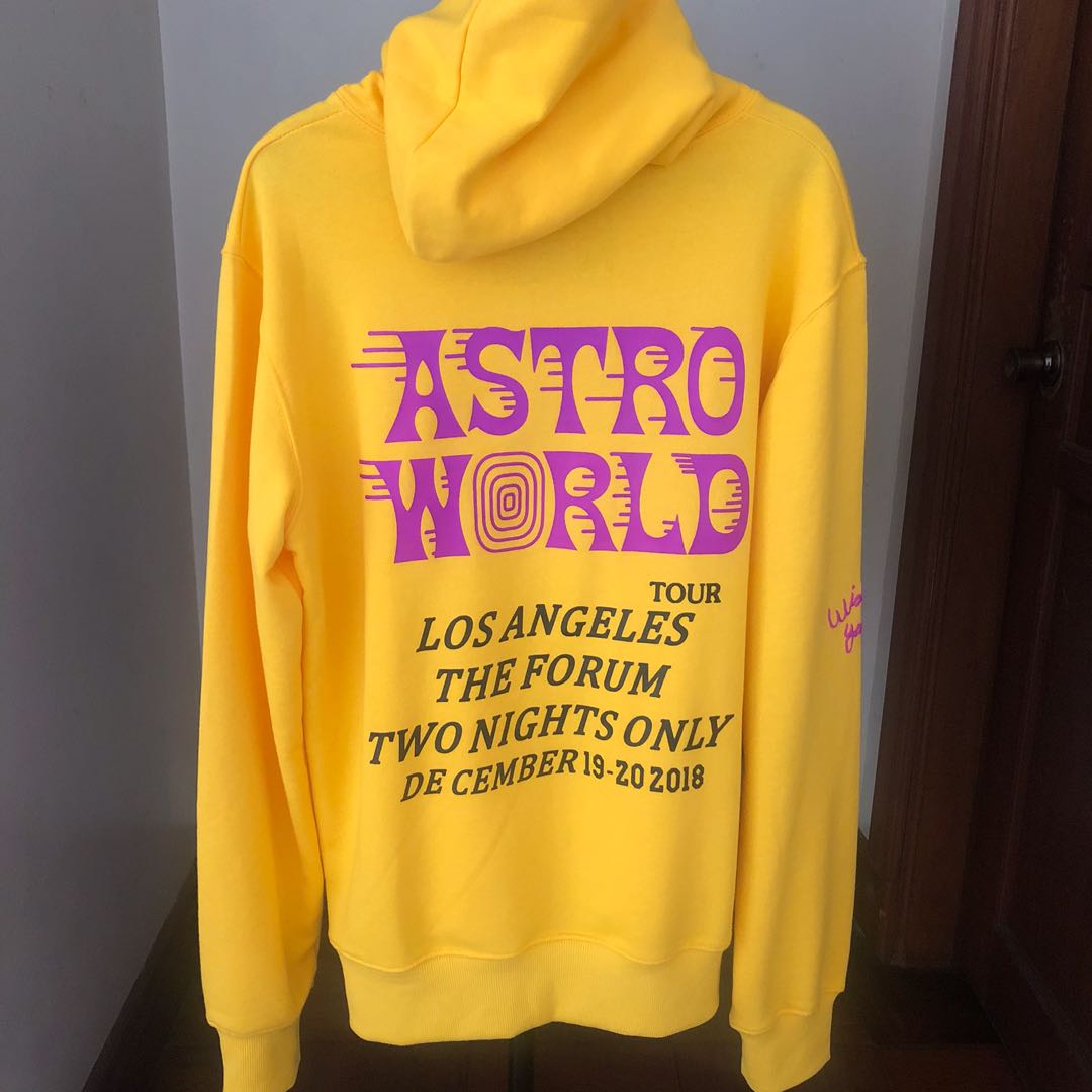 Yellow astroworld on sale tour hoodie